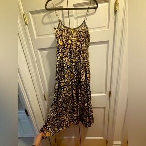 Doen Black and Yellow Floral Maxi Dress
